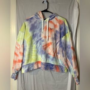 Nike tie dye cropped hoodie